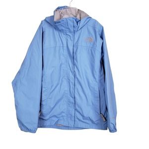 The North Face Hyvent Blue Big Girls Mesh Hooded Full Zip Up Jacket Size M